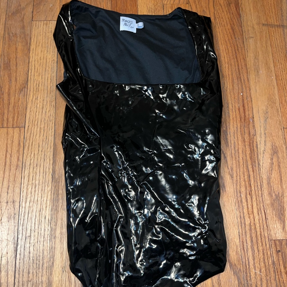 Black latex bodysuit
